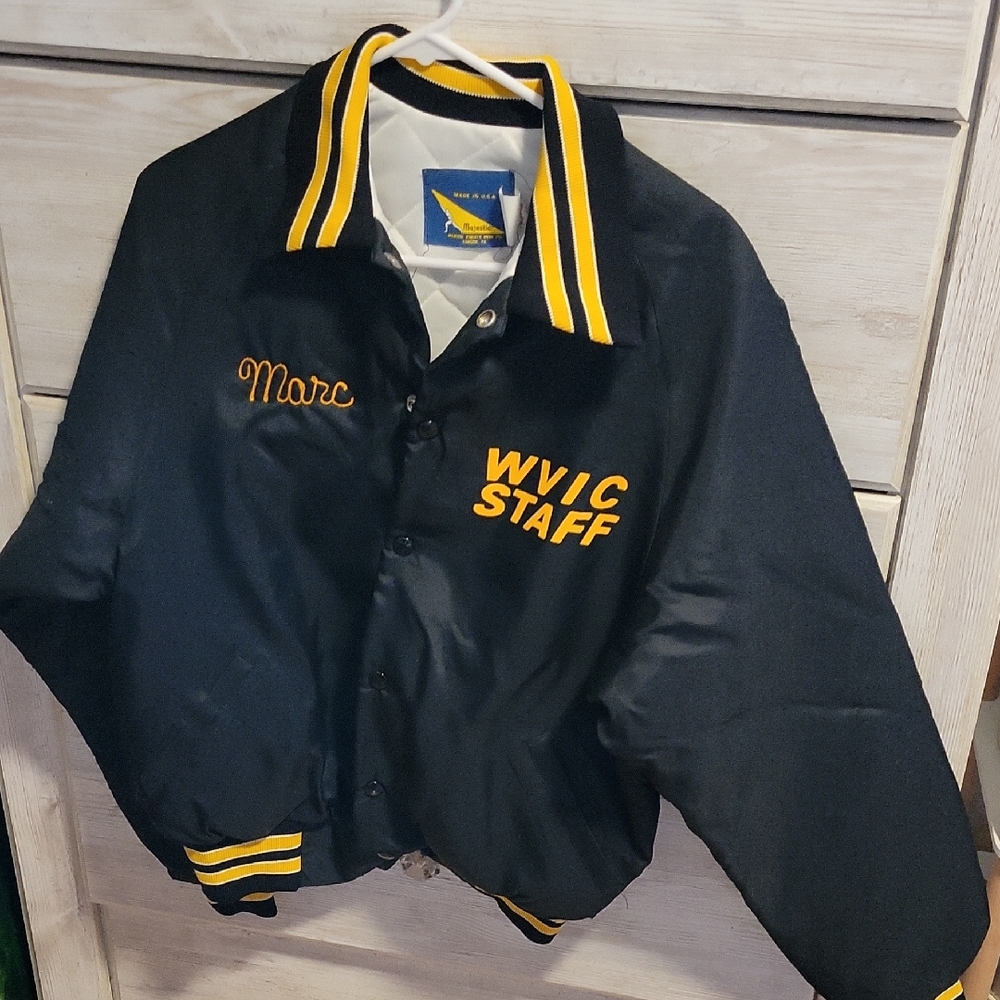 Majestic Black Jacket with Yellow Logo Patch